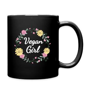 Vegan Girl Vegetable Lover Women - Full Colour Mug - black - Right