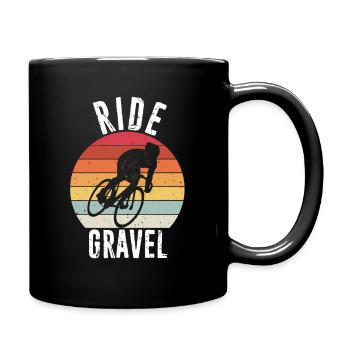 Ride - Gravel Bike Fahrrad Cyclocross Gravelbiker - Tasse einfarbig - Schwarz - Rechts