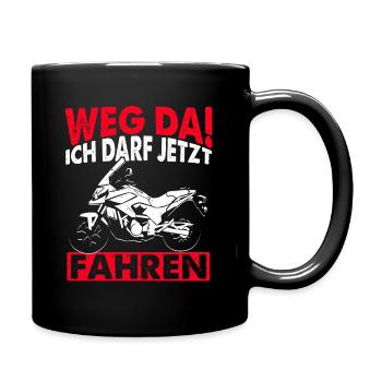 Motorrad Biker Motorbike Motorrad Führerschein Ges - Tasse einfarbig - Schwarz - Rechts