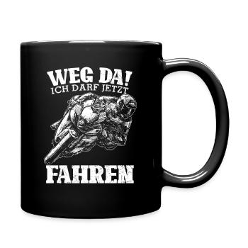 Motorrad Biker Motorbike Motorrad Führerschein - Tasse einfarbig - Schwarz - Rechts