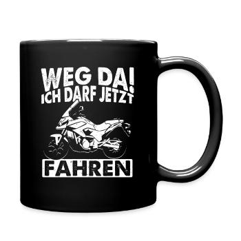 Motorrad Biker Motorbike Motorrad Führerschein - Tasse einfarbig - Schwarz - Rechts