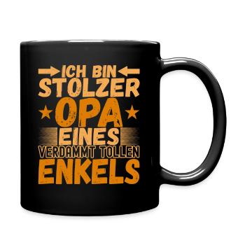 Opa Großvater - Tasse einfarbig - Schwarz - Rechts