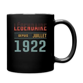 Légendaire Depuis Juillet 1922 Anniversaire Cadeau - Mug uni - noir - Droite