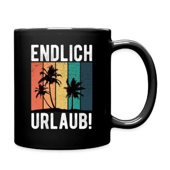 Sommerzeit Urlaub Spruch - Tasse einfarbig - Schwarz - Rechts