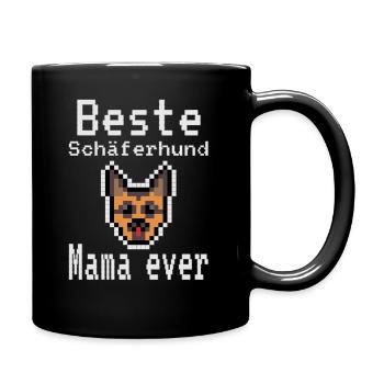 Beste Schäferhund Mama ever - Tasse einfarbig - Schwarz - Rechts