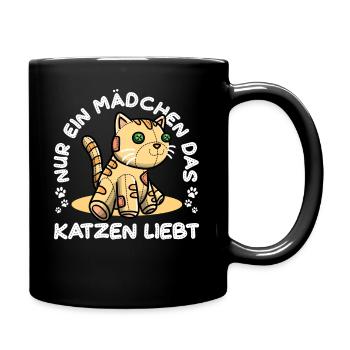 Nur Ein Mädchen Das Katzen Liebt Katze Plüschtier - Tasse einfarbig - Schwarz - Rechts