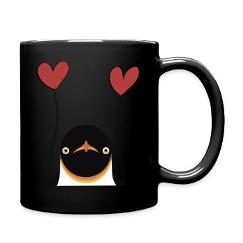 Pinguin Südpol Liebe - Tasse einfarbig - Schwarz - Rechts