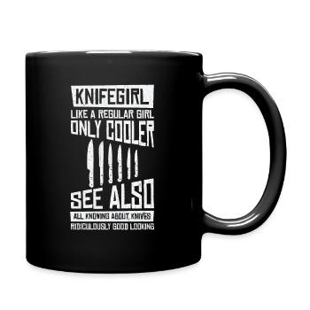 Messer Selbst Schmieden Damast Stahl Schmied - Tasse einfarbig - Schwarz - Rechts