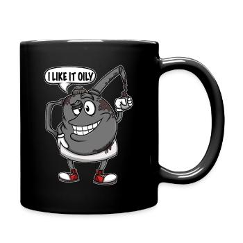 Öl kann ich es gefällt öliger Automechaniker - Tasse einfarbig - Schwarz - Rechts