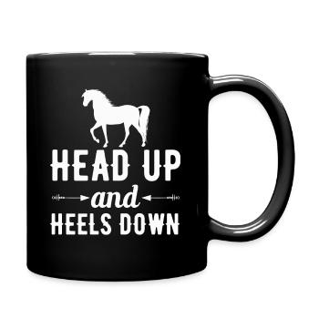 Kopf Hoch Und Absätze Runter - Tasse einfarbig - Schwarz - Rechts