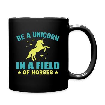Sei Ein Einhorn Auf Einem Gebiet Der Pferde - Tasse einfarbig - Schwarz - Rechts