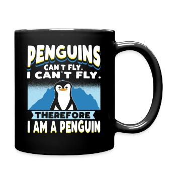 Pinguine Können Nicht Fliegen Lustiger Pinguin - Tasse einfarbig - Schwarz - Rechts