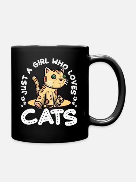 Katzen Katzenliebhaberin Kätzchen Mädchen - Tasse einfarbig - Schwarz