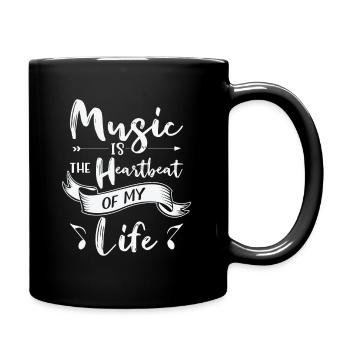 Musik Herzklopfen Musikliebhaber Leben Lieder - Tasse einfarbig - Schwarz - Rechts