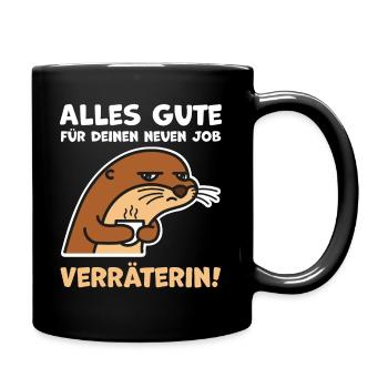 Abschied Abschiedsgeschenk Jobwechsel - Tasse einfarbig - Schwarz - Rechts