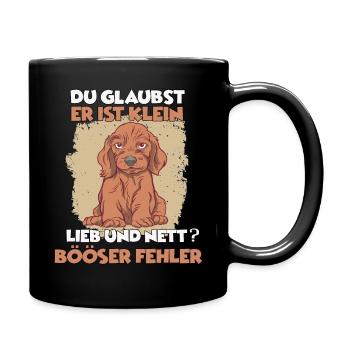 Dackel Hundehalter Langhaardackel Hundeliebhaber - Tasse einfarbig - Schwarz - Rechts