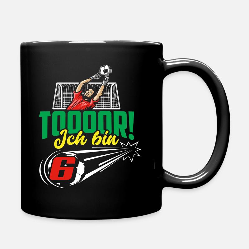 Fußball 6. Geburtstag Jungen Geschenk - Tasse einfarbig - Schwarz