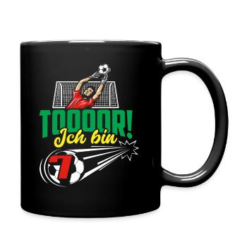 Fußball 7. Geburtstag Jungen Geschenk - Tasse einfarbig - Schwarz - Rechts