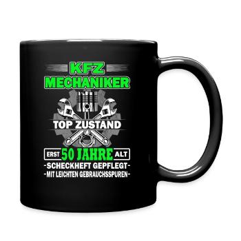 KFZ Mechaniker erst 50 Jahre - Tuning - Tasse einfarbig - Schwarz - Rechts