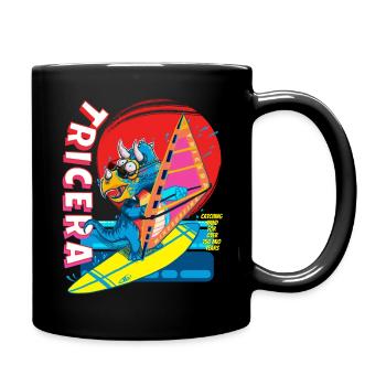 tricera windsurfing triceratops - Tasse einfarbig - Schwarz - Rechts