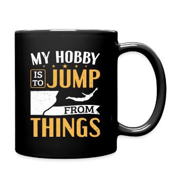 My Hobby Is To Jump From Things Cliff Jumping - Full Colour Mug - black - Right