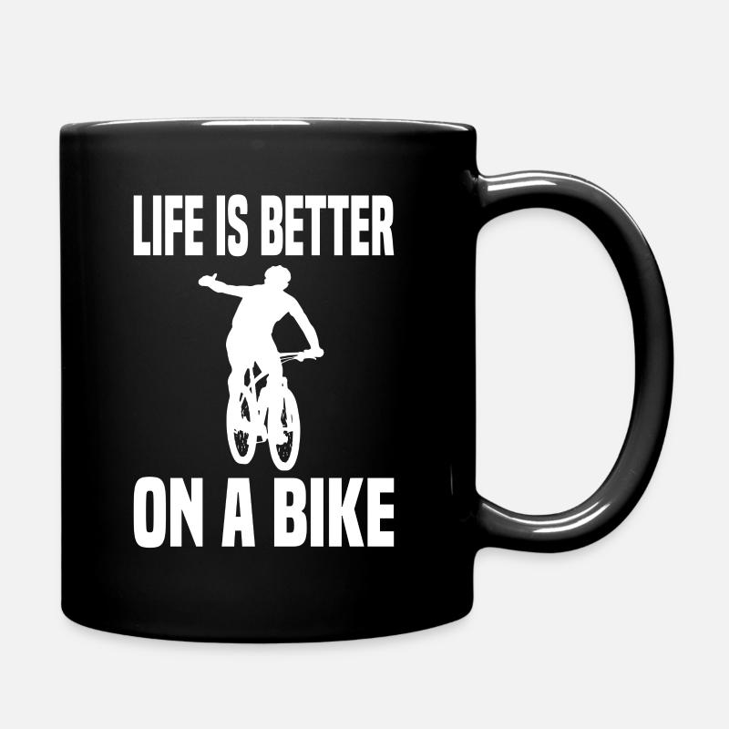 La vie est meilleure sur un vélo à vélo en disant - Mug uni - noir