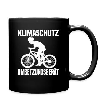 Klimaschutz Umsetzungsgerät Fahrrad Fahren Klima - Tasse einfarbig - Schwarz - Rechts