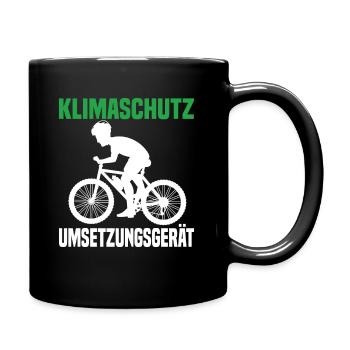 Klimaschutz Umsetzungsgerät Fahrrad Fahren Klima - Tasse einfarbig - Schwarz - Rechts