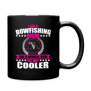 Bogenfischender Mama - Tasse einfarbig - Schwarz - Rechts