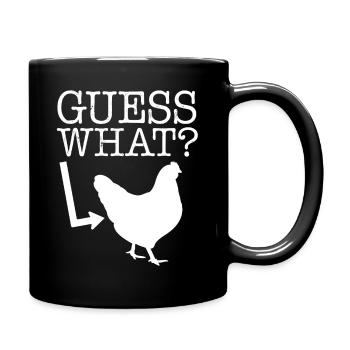 Guess What Chicken Butt Funny - Full Colour Mug - black - Right