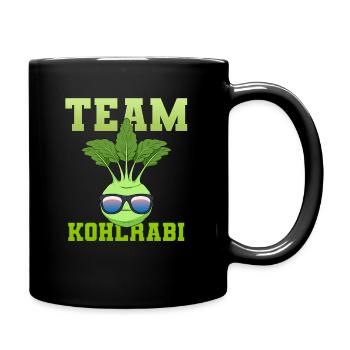 Team Kohlrabi Superfood Veganer Vegetarier - Tasse einfarbig - Schwarz - Rechts