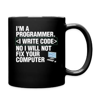 Computer Programmer Funny Gift Coder - Full Colour Mug - black - Right