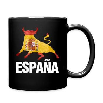 Espana Flag Bull Fighting Spain - Full Colour Mug - black - Right