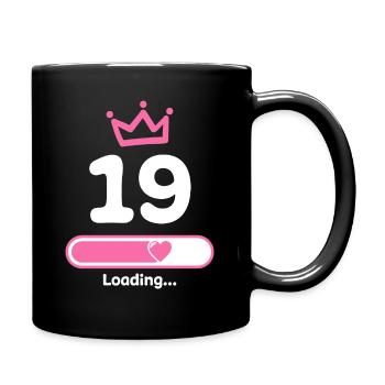 19 years birthday Loading loading beam - Full Colour Mug - black - Right