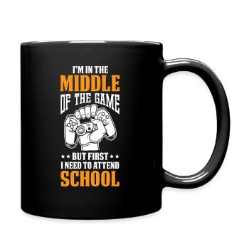 Kids Back to School Middle of the Game Attend - Full Colour Mug - black - Right