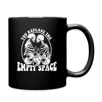 Romantique Gothique Os Squelette Roses Mort Tombe - Mug uni - noir - Droite