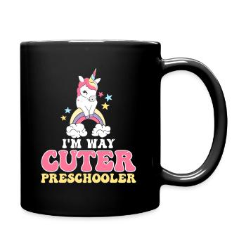 Preschool Kids Back to School Way Cuter for Girls - Full Colour Mug - black - Right