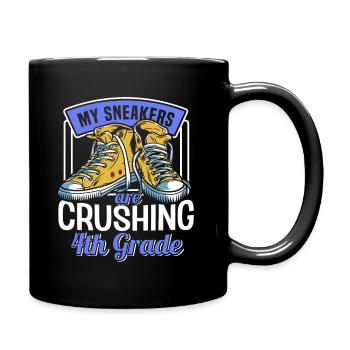 Kids Back to School Crush Sneakers for 4th Grade - Full Colour Mug - black - Right