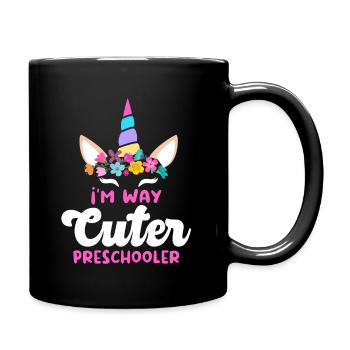 Preschool Kids Back to School Way Cuter for Girls - Full Colour Mug - black - Right