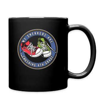 Kids Back to School Crush Sneakers for 4th Grade - Full Colour Mug - black - Right