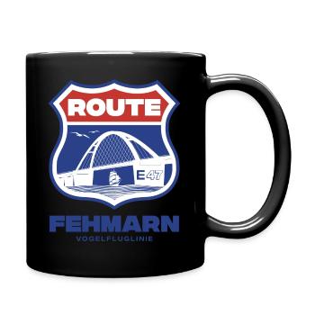 Fehmarn Route E47 II - Tasse einfarbig - Schwarz - Rechts