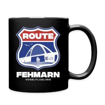Fehmarn Route E47 - Tasse einfarbig - Schwarz - Rechts