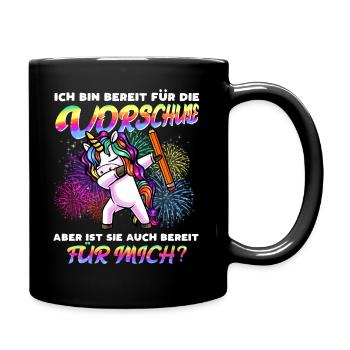 Vorschulkinder Vorschulkind Einhorn Vorschule - Tasse einfarbig - Schwarz - Rechts