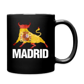 Madrid Spain Flag Bull Fight - Full Colour Mug - black - Right