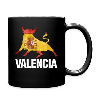 Valencia Spain Flag Bull Fight Spanish - Full Colour Mug - black - Right