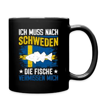 Schweden Angeltrip Angeltour Hecht - Tasse einfarbig - Schwarz - Rechts