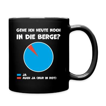 Berge Wandern Natur Geschenk Humor - Tasse einfarbig - Schwarz - Rechts