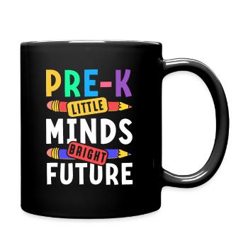 Preschool Kids Back to School Little Minds Bright - Full Colour Mug - black - Right
