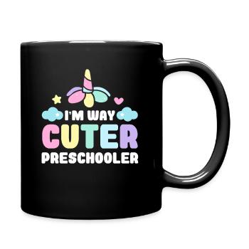 Preschool Kids Back to School Way Cuter for Girls - Full Colour Mug - black - Right