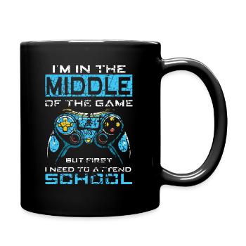 Kids Back to School Middle of the Game Attend - Full Colour Mug - black - Right